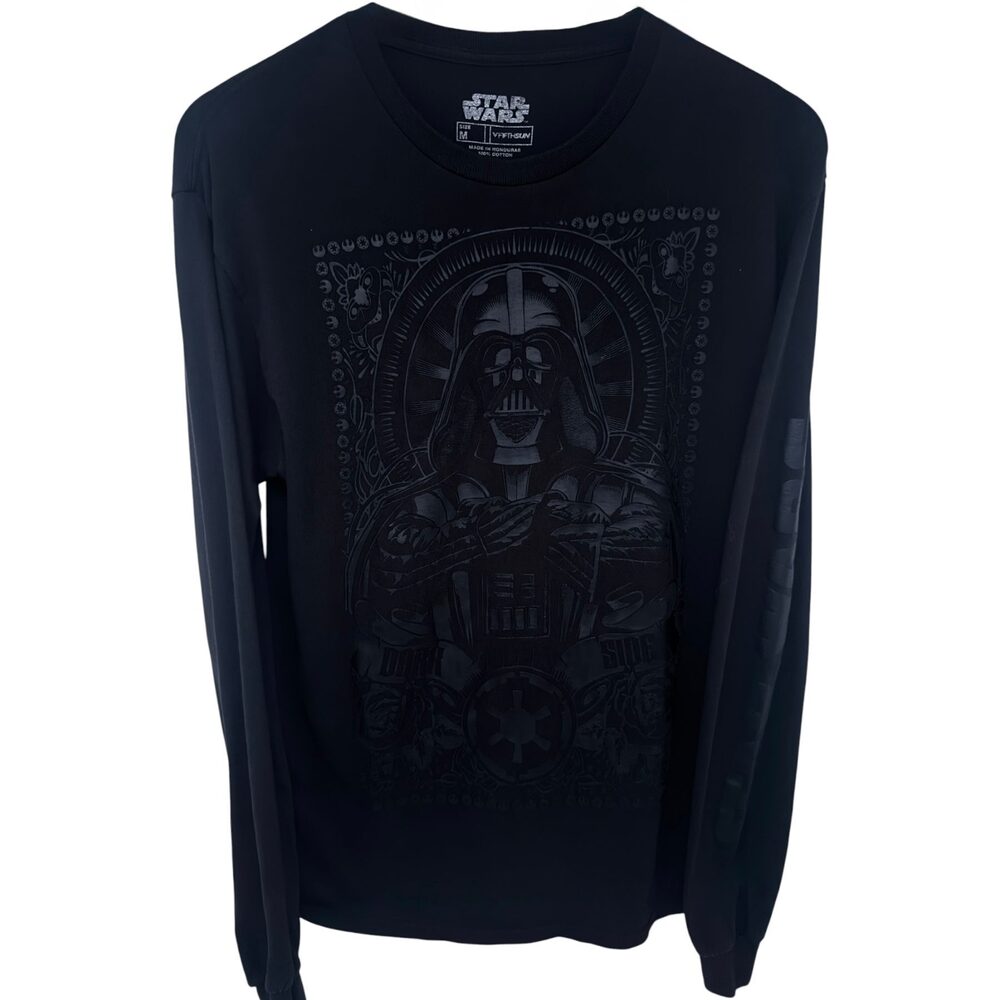Star Wars Darth Vader Long Sleeve Graphic T-Shirt Men's M Black Cotton